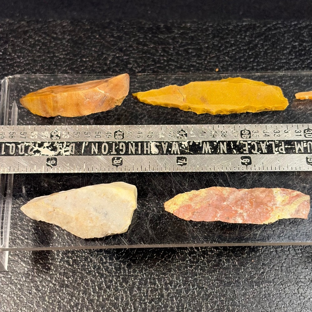 Vintage Native American Lithic Artifacts (6) Chert Jasper Flint Scraper Tools